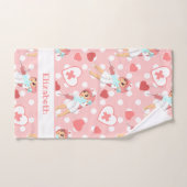 パステルゴシックピンクかわいいナースワクチン バスタオルセット (ハンドタオル)