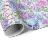 パステルゴシックフローラスカル&バラボーン ラッピングペーパー (ロールコーナー)