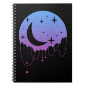 パステルゴシックムーンかわいいエステティックスタークレセント ノートブック (正面)