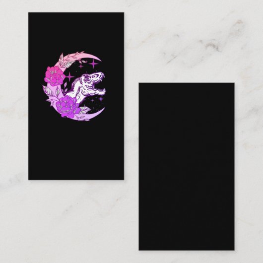 パステルゴシックムーンかわいいトレックスクレセントフラワーズ 名刺 (正面/裏面)