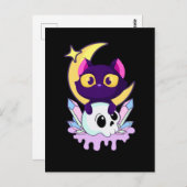 パステルゴシックムーンウィッカ信者アニマルキャットスカル ポストカード (正面/裏面)