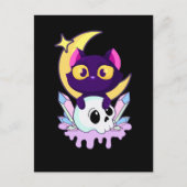 パステルゴシックムーンウィッカ信者アニマルキャットスカル ポストカード (正面)