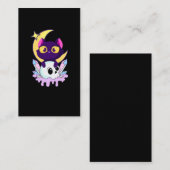 パステルゴシックムーンウィッカ信者アニマルキャットスカル 名刺 (正面/裏面)