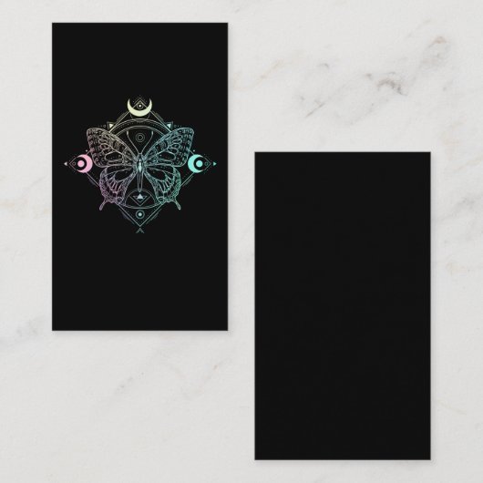 パステルゴシックムーンゴシックウィッカクレセントバタフライ 名刺 (正面/裏面)