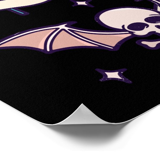 パステルゴシック不気味なかわいいギフトチビ（小さくかわいく書いた感じ）ハロウィーン ポスター (角)