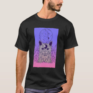 パステルゴシック不気味なキャットクセ月少女ゴシックWi Tシャツ