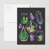 パステルゴシック多肉性サボテンかわいいテラリウム ポストカード (正面/裏面)