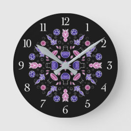 パステルゴシック魔女ポーションpentagram pink purple ラウンド壁時計