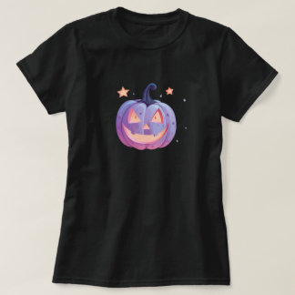 パステルゴス紫色のかぼちゃと星 Tシャツ