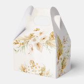 パステルゴールデンブラウンボホ乾燥花ベビー フェイバーボックス (裏面サイド)