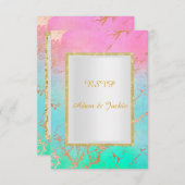 パステルゴールドマーブル エレガント クラシック RSVP 招待状 (正面/裏面)