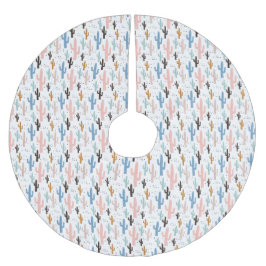 パステルサグアーロサボスパターン ブラッシュドポリエステルツリースカート