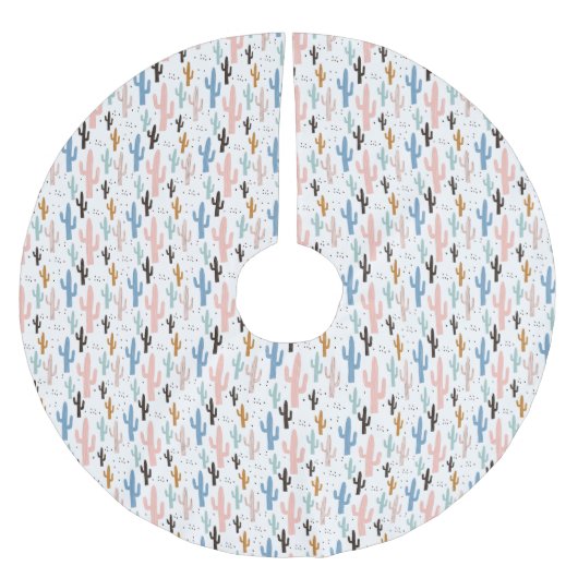 パステルサグアーロサボスパターン ブラッシュドポリエステルツリースカート (正面)