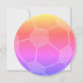 パステルサッカーボール誕生日、サッカーパーティー 招待状 (裏面)