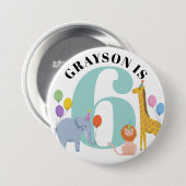 パステルサファリアニマルズ誕生日名と年齢 缶バッジ (正面&裏面)