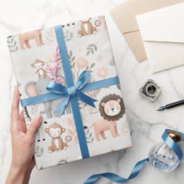 パステルサファリアニマルラッピング紙 ラッピングペーパー