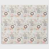 パステルサファリアニマルラッピング紙 ラッピングペーパー (フラット)