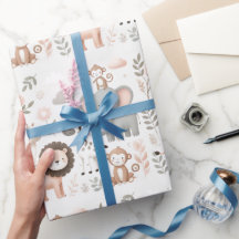 パステルサファリキッズラッピング紙