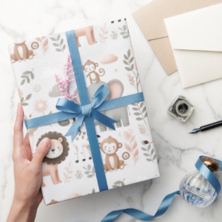 パステルサファリキッズラッピング紙 ラッピングペーパー
