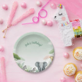 パステルサファリジャングル紙プレート子供へズパーティー ペーパープレート (パーティー)