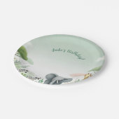 パステルサファリジャングル紙プレート子供へズパーティー ペーパープレート (アングル)