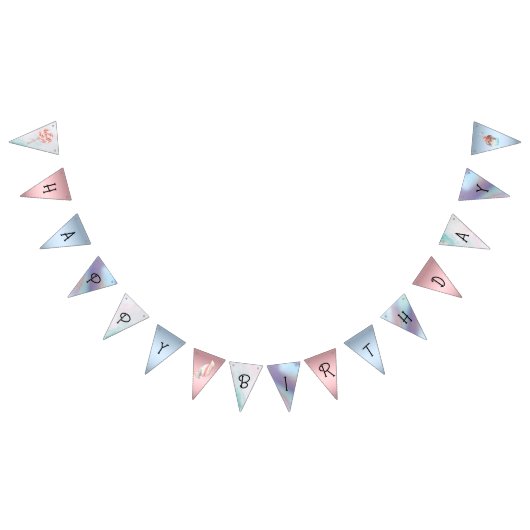 パステルサファリ動物パーソナライズされた誕生日パーティー バンティングフラッグ (全)