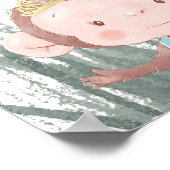 パステルサファリ動物パーソナライズされた誕生日パーティー ポスター (角)