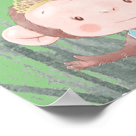 パステルサファリ動物パーソナライズされた誕生日パーティー ポスター (角)