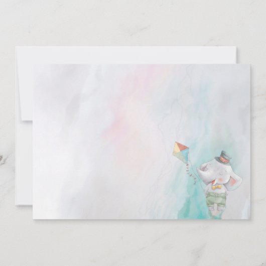 パステルサファリ動物パーソナライズされた誕生日パーティー 招待状 (裏面)