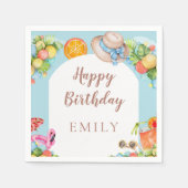 パステルサマーバースデーパーティー スタンダードカクテルナプキン (正面)
