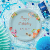 パステルサマーバースデーパーティー ペーパープレート (パーティー)