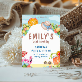 パステルサマーバースデーパーティー 招待状