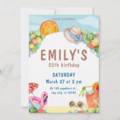 パステルサマーバースデーパーティー 招待状 (正面)