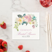 パステルサマーフローラブーケパーソナライズされた スタンダードカクテルナプキン (インサイチュ)