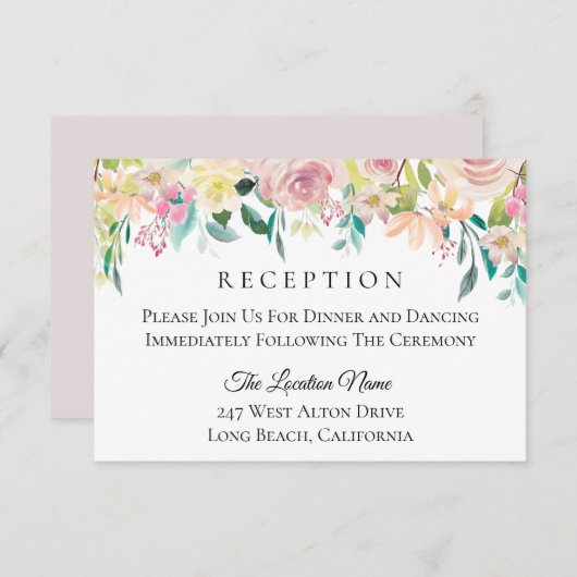 パステルサマーフローラ結婚披露宴 招待状 (正面/裏面)