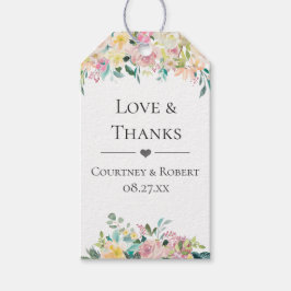 パステルサマー結婚フローラサンキュー ギフトタグ