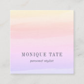 パステルサンセットウォーターカラー スクエア名刺 (正面)