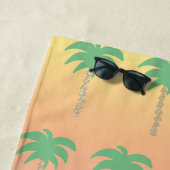 パステルサンセットパームツリーグラデーシグラデーションョン ビーチタオル (インサイチュ)