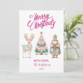 パステルサンタとトナカイのクリスマス シーズンカード (スタンド正面)