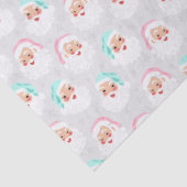 パステルサンタクロース顔ヴィンテージクリスマス 薄葉紙 (詳細)