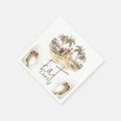 パステルサンドエレガントビーチパーティー食べケーキ スタンダードカクテルナプキン (角)