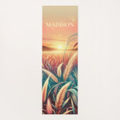 パステルサンライズランドスケープパーソナライズされたグラス ヨガマット (裏面)