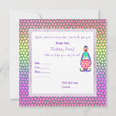 パステルサーカスピエロ誕生日パーティー招待 招待状 (裏面)