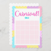 パステルサーカス ベビーシャワー ビンゴゲーム  招待状 (正面/裏面)