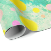 パステルサークルオングリーンバックグラウンドブライト ラッピングペーパー (ロールコーナー)