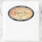 パステルサーモングリッター製品ラベルとダイヤモンド 楕円形シール (バッグ)