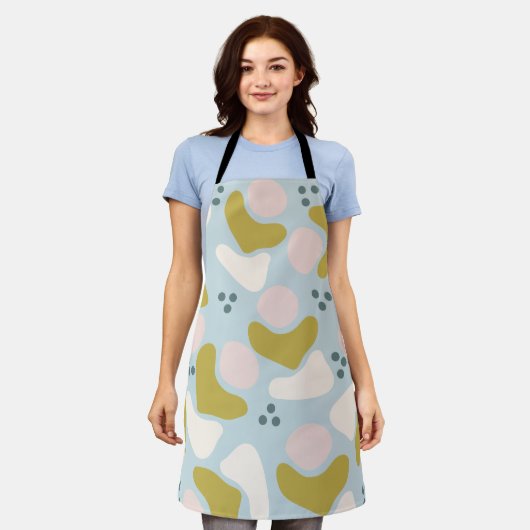 パステルシェイプとドット エプロン (着用した状態)