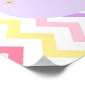 パステルシェブロンマジカルサンキューユニコーン誕生日 ポスター (角)