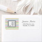 パステルシェブロン – ドロップシャドウとモノグラム ラベル (インサイチュ)