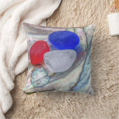 パステルシェルのシーガラス クッション (ブランケット)